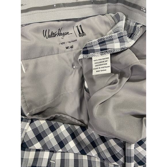 Walter Hagen 11 Majors Navy Plaid Golf Shorts Size 42 - Picture 9 of 10